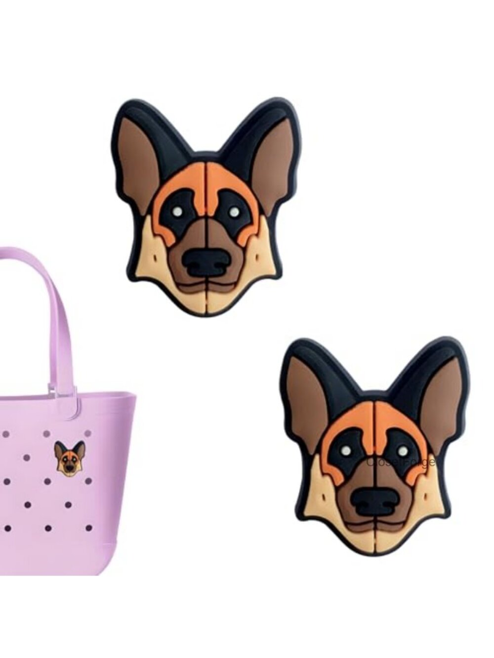 German Shepherd Dog Bogg Bag Charms PVC Rubber Inserts Beach Tote Accessories